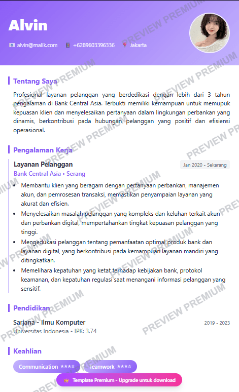 Creative template preview