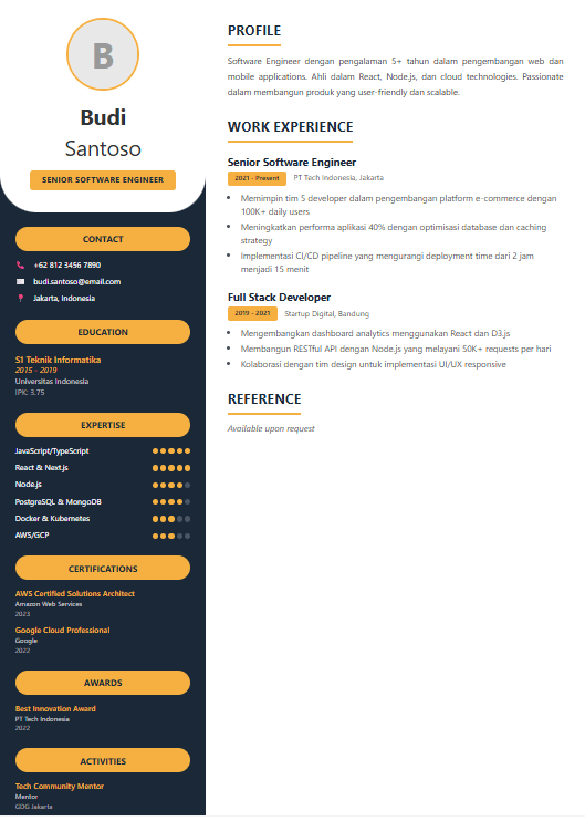 Elegant template preview